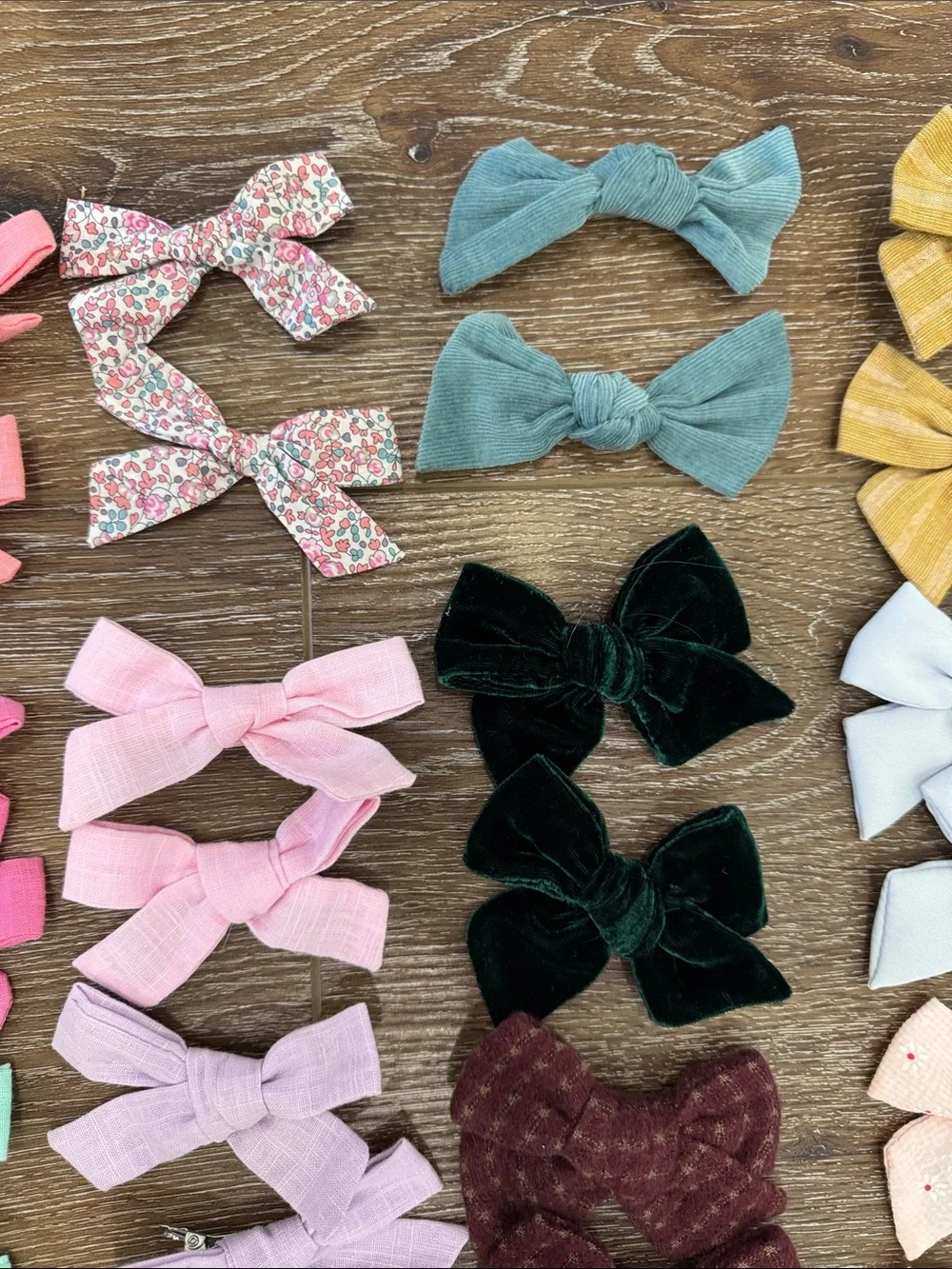 Assorted Girls' Fabric Mini Hair Bows - Pack of Mixed Colors